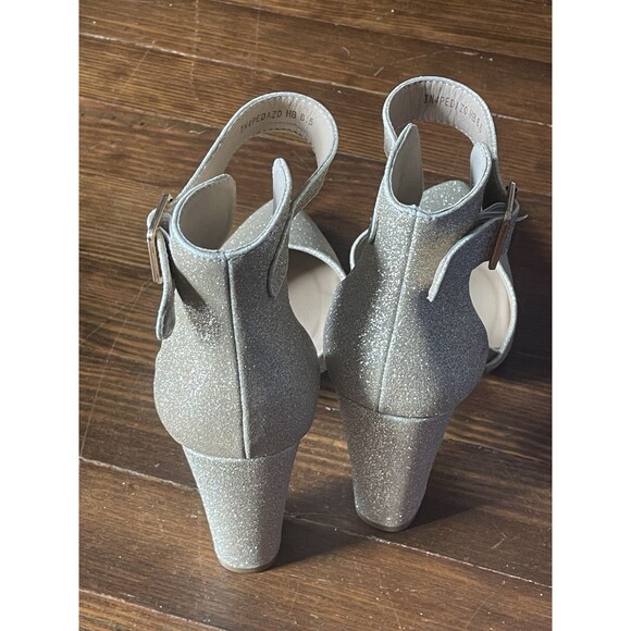 Idifu Sparkly Gold Chunky 4" Heels Ankle Strap Size 8.5 Prom Wedding Fun Formal - Picture 9 of 14